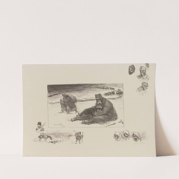 La retraite serbe – le roi Pierre (1917) by Théophile Alexandre Steinlen