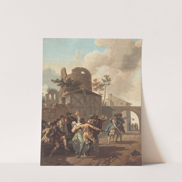 La Rixe (The Brawl) (c. 1792) by Charles-Melchior Descourtis