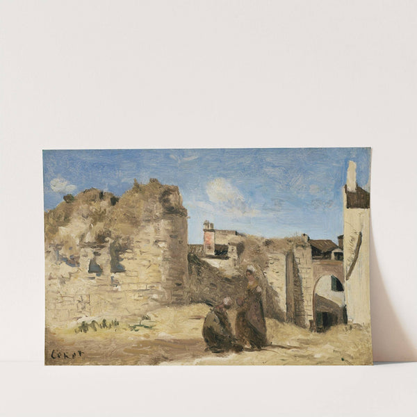 La Rochelle - un coin de la cour de la commanderie by Jean-Baptiste-Camille Corot