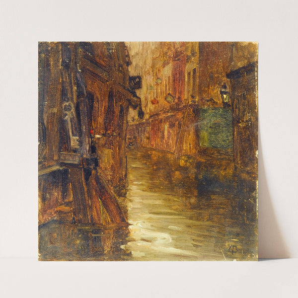 La rue de Bièvre, vue du boulevard Saint-Germain (inondations de 1910) by Germain Eugène Bonneton
