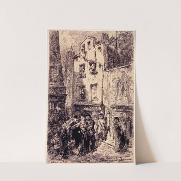 La rue de la Parcheminerie, arrestation d'une fille by Camille Bourget