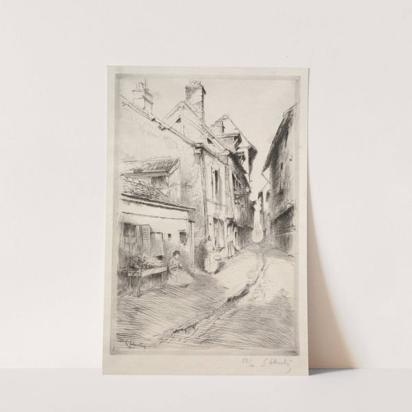 La rue de l'Ecole à Troyes by Gustave Leheutre