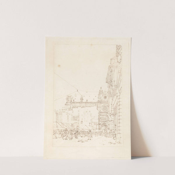 La rue des Prouvaires et l'église saint Eustache, Paris by Thomas Shotter Boys