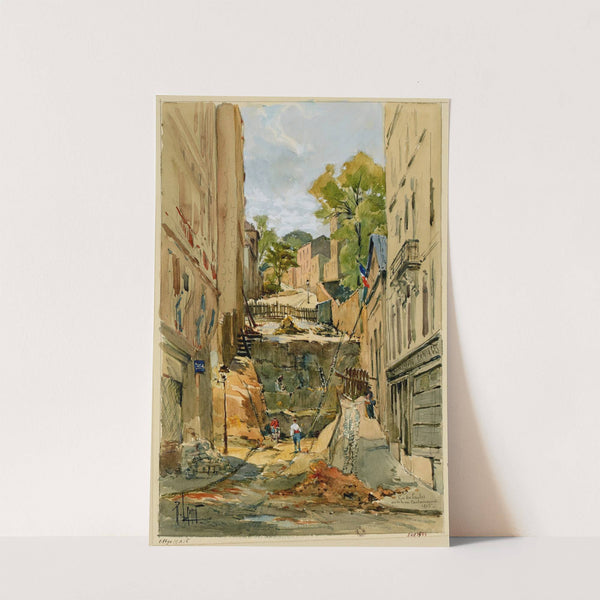 La rue des Saules vue de la rue Coulaincourt by Réné Leverd