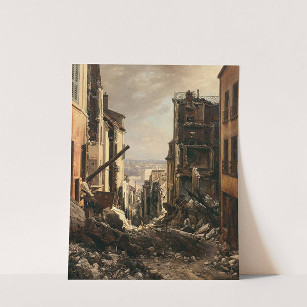 La rue Royale à Saint-Cloud après l'incendie by Charles Euphrasie Kuwasseg