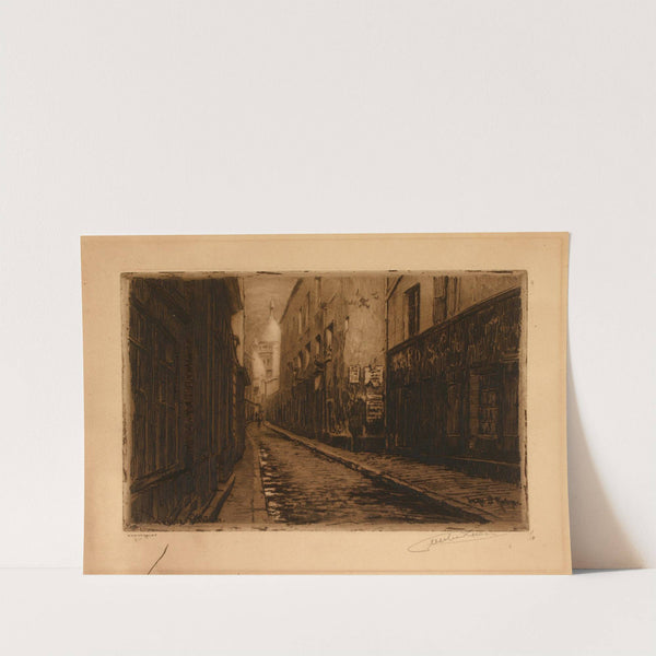 La rue St Rustique Montmartre by Lucien Marcelin Gautier