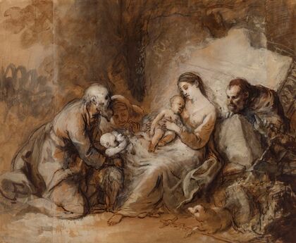 La Sainte Famille avec saint Jean-Baptiste, sainte Elisabeth et saint Zacharie