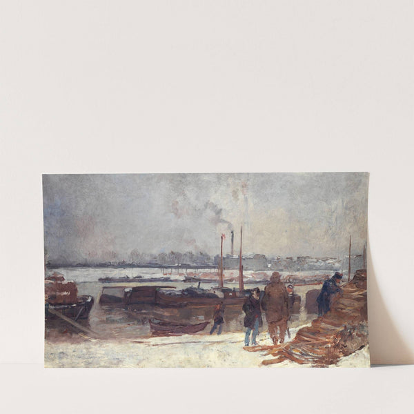 La Seine, au quai d’Austerlitz, effet de neige (1900) by Auguste Louis Lepère