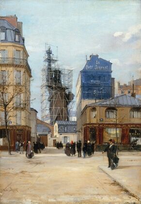 La statue de la Liberté de Bartholdi, dans l’atelier du fondeur Gaget, rue de Chazelles — size preview
