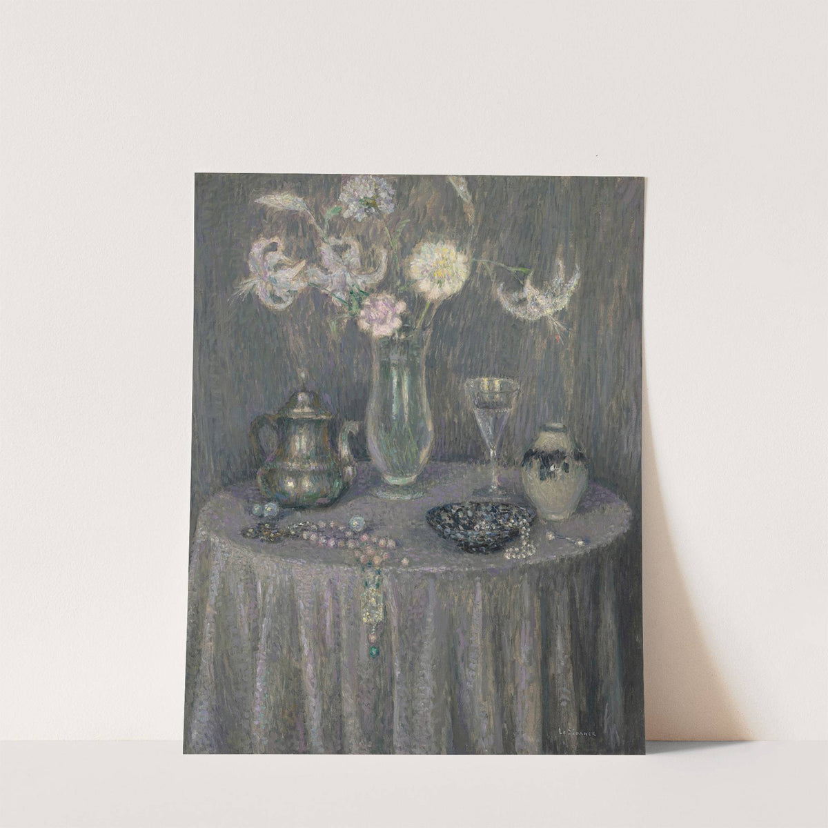 La table, harmonie grise by Henri Le Sidaner