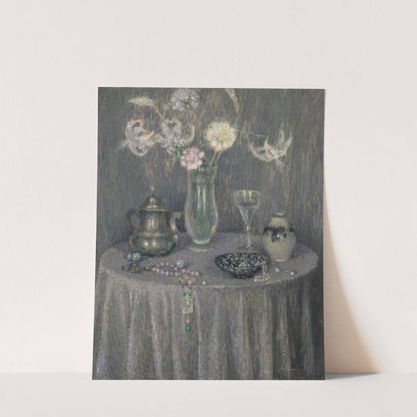 La table, harmonie grise by Henri Le Sidaner
