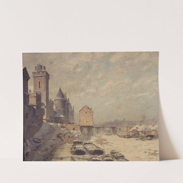 La tour de l'Horloge, la Conciergerie et le pont au Change, en 1621 by Fédor Hoffbauer