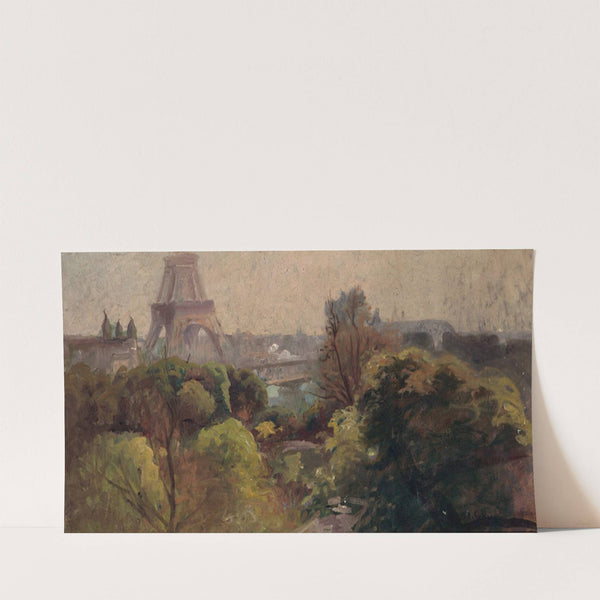 La Tour Eiffel, vue du jardin Delessert (1903) by Adolphe-Ernest Gumery