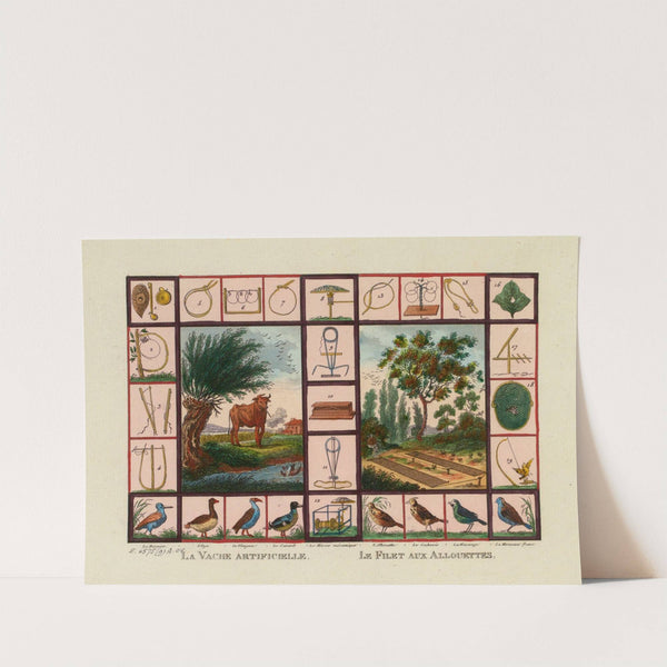 La Vache artificielle.Le Filet aux Allouettes by Jean Démosthène Dugourc