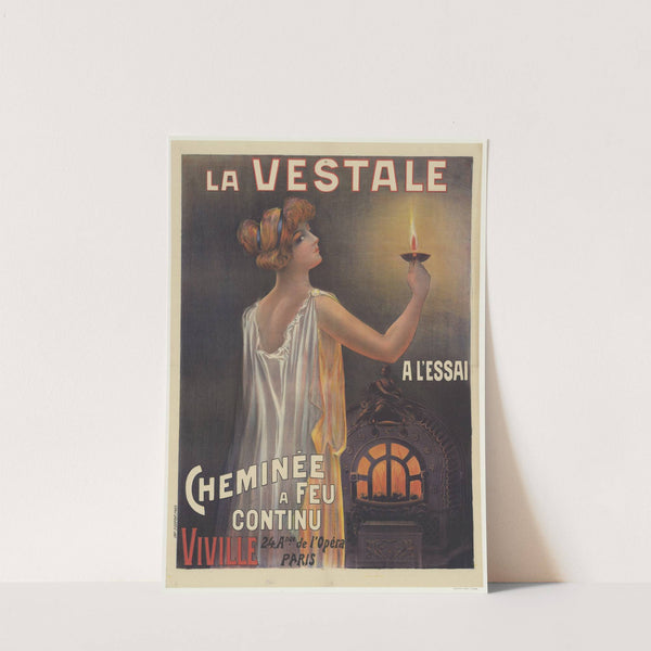 La Vestale cheminée à feu continu. À l’essai. Viville, 24 avenue de l’Opéra, Paris (1898) by Imp. Paul Dupont