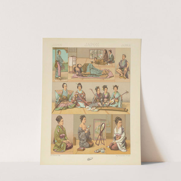 La vie sur les nattes;la toilette, les musiciennes etc (1876-1888) by Auguste Racinet