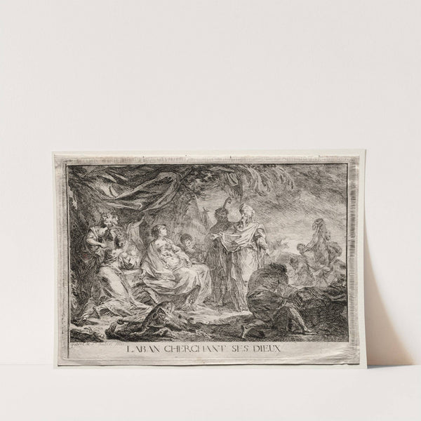 Laban Searching for His Household Gods (1763) by Augustin de Saint-Aubin