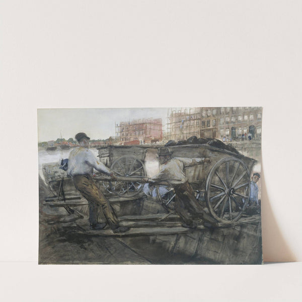 Labourers Pulling a Heavily Laden Cart on Jacob van Lennepkade, Amsterdam, by George Hendrik Breitner