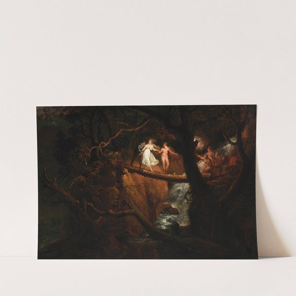 Lady Blanche Crosses the Ravine Guided by the Count and Saint Foix (a Scene from ‘The Mysteries of Udolpho’) (c.1796-1798) by Nathaniel Grogan