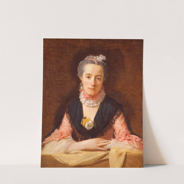 Lady In A Pink Silk Dress by Allan Ramsay