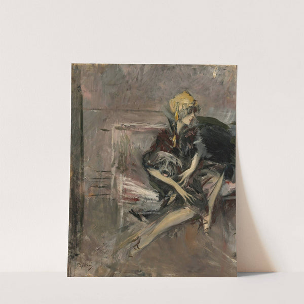 Lady In A Yellow Hat With Her Dog (The Marchesa Casati) by Giovanni Boldini