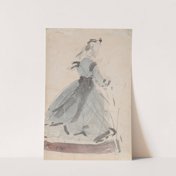 Lady in Fashionable Blue Gown (1970) by Eugène Boudin