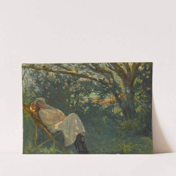 Lady in Pink on a Chaise Longue by Nazmi Ziya Güran