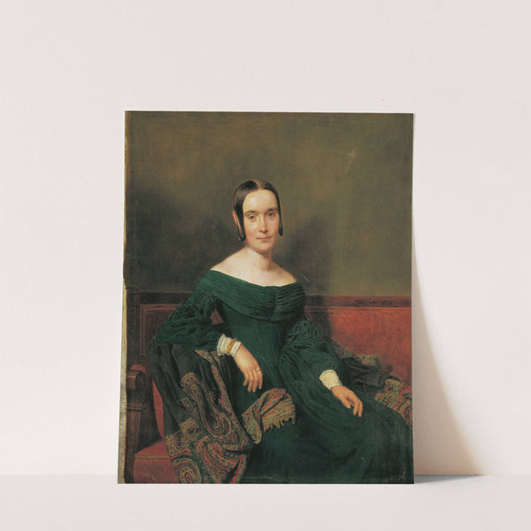 Lady in vermilion dress (1838) by Ferdinand Georg Waldmüller