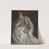 Lady in White Seated. Right Hand to Chin. Holding Fan. by Edwin Austin Abbey