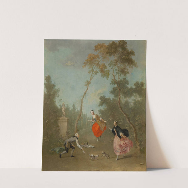 Lady on a Swing - Gallant Scene in the Park I by Norbert Joseph Carl Grund