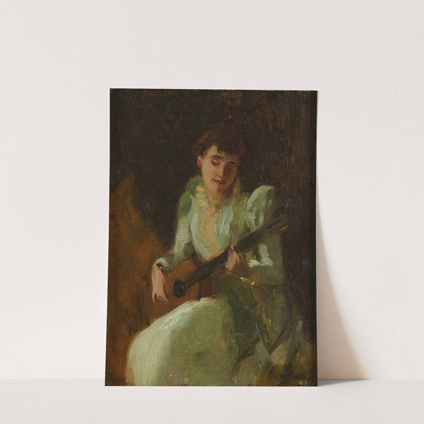 Lady Playing Guitar by William Merritt Chase