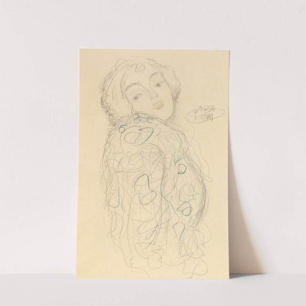 Lady portrait bust to the right, head turned to the front by Gustav Klimt