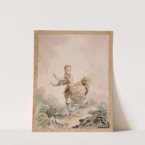 Lady Running in a Field by Claude Hoin