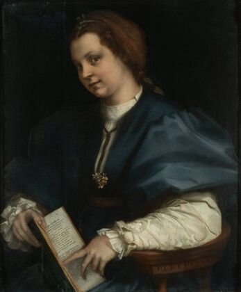 Lady with a book of Petrarch’s rhyme