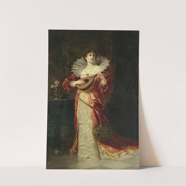 Lady with lute by Ferdinand Wagner Jnr.