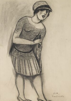 Lady with umbrella — size preview
