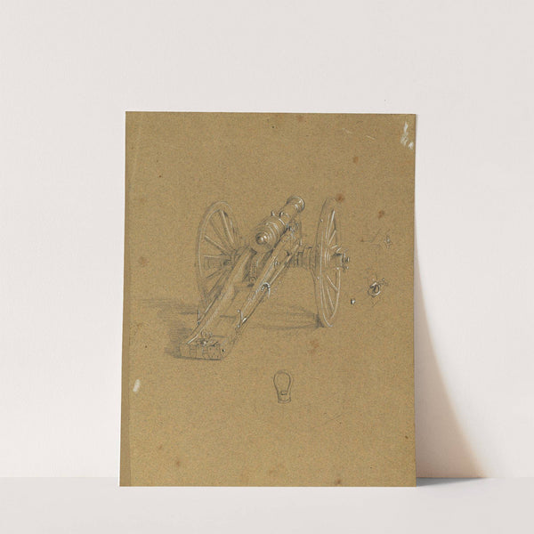 Lafette mit Mörser Studie zu ‘Künstlerfreunde lösen einen Kanonenschuss auf der Festung Michele bei Ostia’ (before 1849) by Johann Peter Krafft