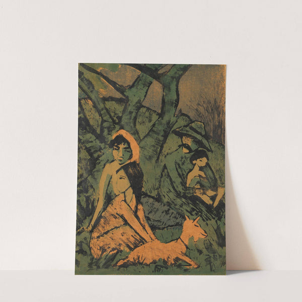 Lagernde Zigeunerfamilie mit Ziege (1926-1927) by Otto Mueller