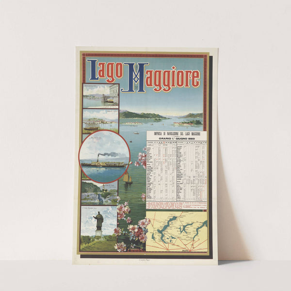 Lago Maggiore. Impresa di Navigazione sul Lago Maggiore. Orario 1. Giugno 1889 (1889) by Gabriele Chiattone