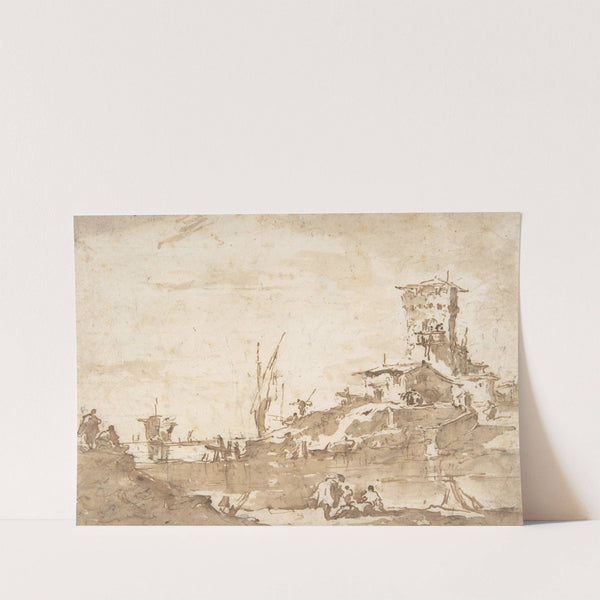 Lagoon Capriccio with a Tower (1712–93) by Francesco Guardi
