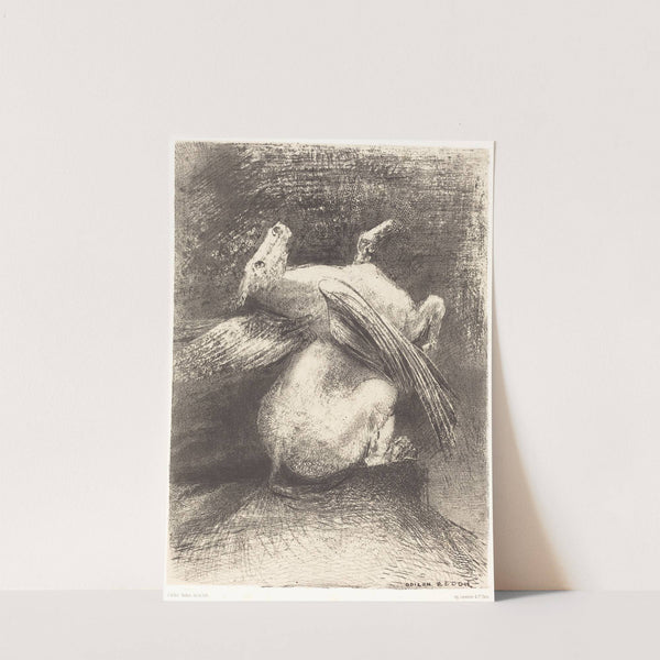 L'Aile impuissante n'eleva point la bete en ces noirs espaces (The impotent wing did not lift the animal into that black space by Odilon Redon