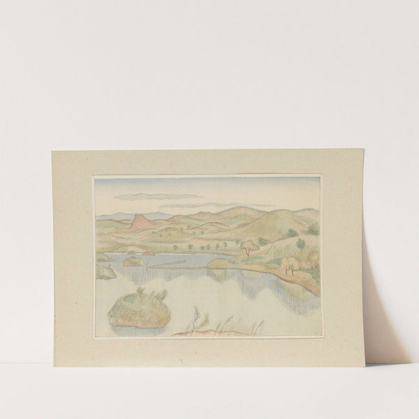 Lake at the foot of Bandaisan Mountain (1917) by Morita Tsunetomo