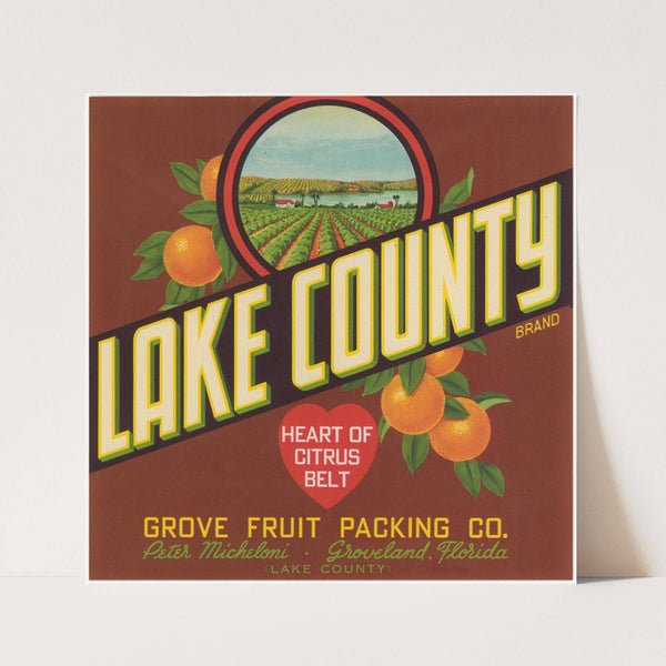 Lake County Brand Citrus Label (1930-1950)