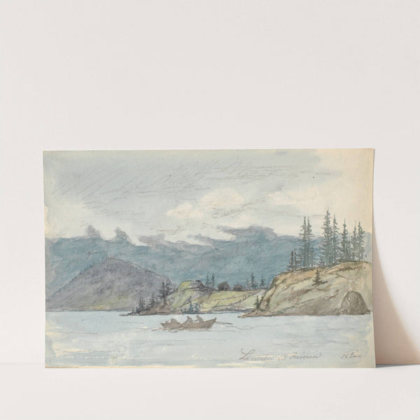 Lake Landscape with a Rowing Boat. The Fiord Krøderen, Norway by Martinus Rørbye