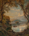 Lake Landscape with Fishermen
