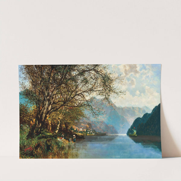 Lake Millstättersee with Washerwomen by Georg Schönreither