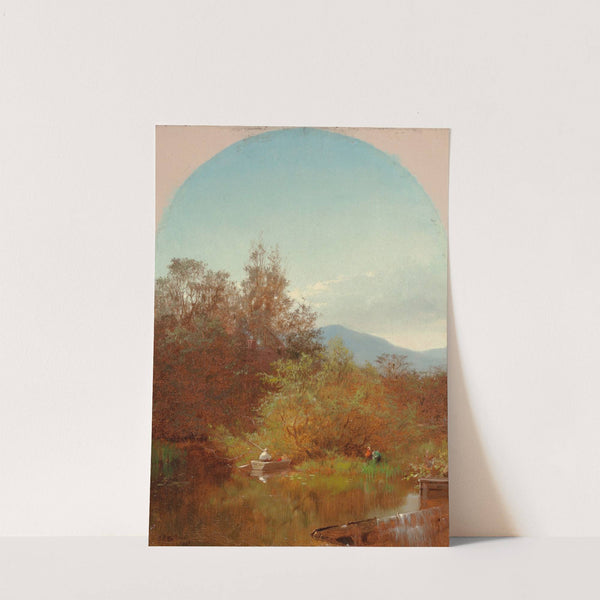 Lake Scene with Fisherman by Albert Fitch Bellows