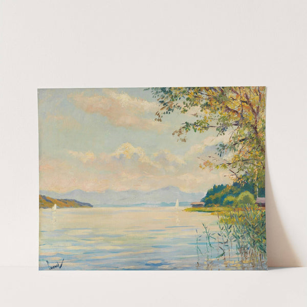 Lake Starnberg – distant view (1920) by Edward Cucuel