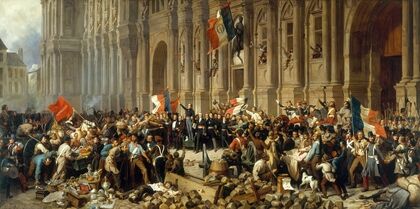 Lamartine refusant le drapeau rouge devant l’Hôtel de Ville