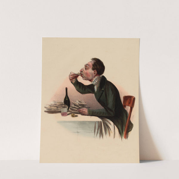 L’amateur d’huîtres. The Lover of oisters (1836) by Charles-Joseph Traviès de Villers